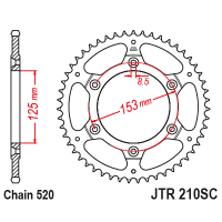 JT Звезда цепного привода JTR210.49SC