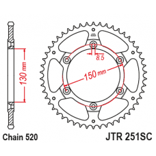 JT Звезда цепного привода JTR251.50SC