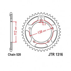 JT Звезда цепного привода JTR1316.43