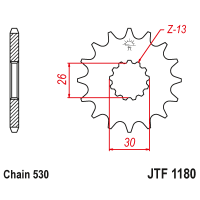 JT Звезда цепного привода JTF1180.19RB