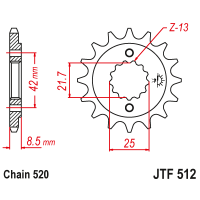 JT Звезда цепного привода JTF512.17RB