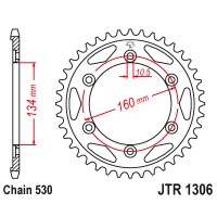 JT Звезда цепного привода JTR1306.42ZBK