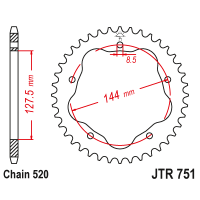 JT Звезда цепного привода JTR751.42