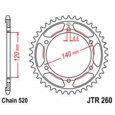 JT Звезда цепного привода JTR260.40