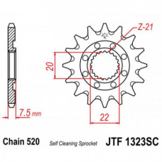 JT Звезда цепного привода JTF1323.14SC