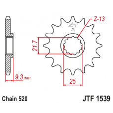 JT Звезда цепного привода JTF1539.15