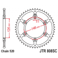 JT Звезда цепного привода JTR808.50SC