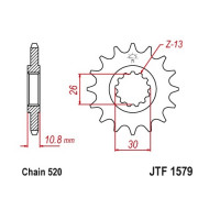 JT Звезда цепного привода JTF1579.16