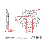 JT Звезда цепного привода JTF284.14SC