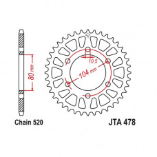 JT Звезда цепного привода JTA478.41