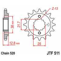 JT Звезда цепного привода JTF511.14