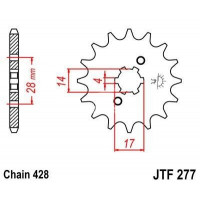 JT Звезда цепного привода JTF277.13