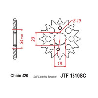 JT Звезда цепного привода JTF1310.14SC