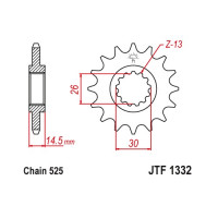 JT Звезда цепного привода JTF1332.14