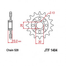 JT Звезда цепного привода JTF1404.16