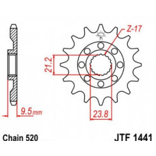 JT Звезда цепного привода JTF1441.15