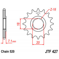 JT Звезда цепного привода JTF427.12SC