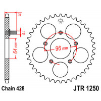 JT Звезда цепного привода JTR1250.48