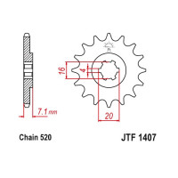 JT Звезда цепного привода JTF1407.10