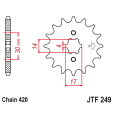 JT Звезда цепного привода JTF249.13